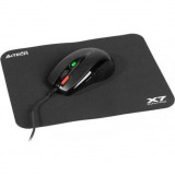 Set mouse cu mousepad A4-Tech, USB, 3000 dpi, Negru, A4tech