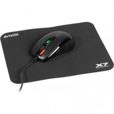 Set mouse cu mousepad A4-Tech, USB, 3000 dpi, Negru
