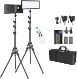 Kit pentru streaming 2 lumini cu geanta transport / suport si baterie, Neewer