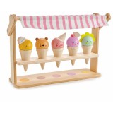 Stand de inghetata din lemn, Tender Leaf Toys, 5 piese