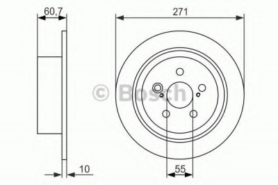 Disc frana TOYOTA AVENSIS Station Wagon (T22) (1997 - 2003) BOSCH 0 986 479 613 foto