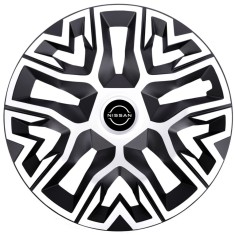Set 4 Capace Roti 15 inchi (R15), Best Alb-Negru, Compatibile Cu Nissan Nou