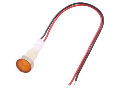 Lampă LED plată galbenă 110VDC 110VAC &amp;Oslash;10mm foto