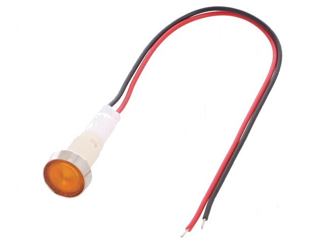 Lampă LED plată galbenă 110VDC 110VAC &Oslash;10mm