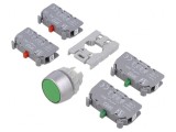 Comutator cu apăsare 22mm verde