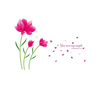 Sticker decorativ, Flori roz, 205 cm, 796STK foto