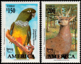 CHILE 1993 UPAEP FAUNA PASARI PAPAGALI CERBI