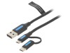 Cablu USB 2.0 3 &icirc;n 1 0,5m, Vention