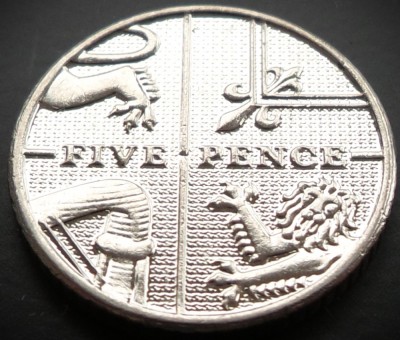 Moneda 5 PENCE - ANGLIA / MAREA BRITANIE, anul 2014 * cod 2825 = A.UNC foto