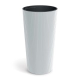 Ghiveci decorativ de flori, rotund, inalt, alb, 20x38.5 cm, Lamia Slim