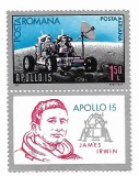 Romania - Apollo 15, 1971 - serie neobliterata cu vinieta