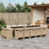 vidaXL Set mobilier de grădină cu perne, 15 piese, bej, poliratan 3210694