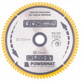 Disc circular pentru lemn TDD-255x30mm 80 dinti, Powermat PM0900