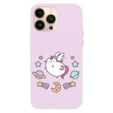 Husa compatibila cu Apple iPhone 12 / iPhone 12 Pro, Viceversa, model Unicorn Pusheen, Silicon, TPU, Transparent, Carcasa
