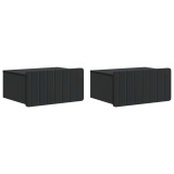 vidaXL Dulap de noapte suspendat 2 pcs Negru 49 x 34,5 x 24 cm 898278