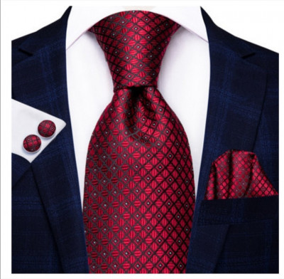 Set cravata + batista + butoni - matase - model 26 foto
