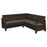 Cumpara ieftin Set de colț de grădină Corfu relax din ratan artificial, maro