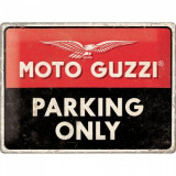 Placa metalica - Moto Guzzi - Parking Only- 30x40 cm, Nostalgic Art Merchandising