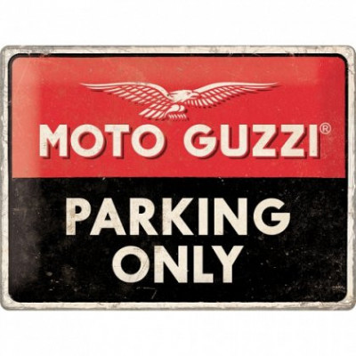 Placa metalica - Moto Guzzi - Parking Only- 30x40 cm foto