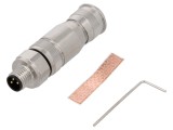 Conector M8 tată drept ecranat pe cablu