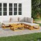 Gossi set mobilier gradina, perne gri deschis, 6 piese, lemn masiv