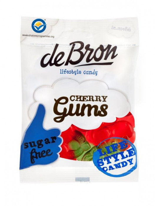 Jeleuri gumate DEBRON cu aroma de cirese, fara zahar si fara gluten 90g