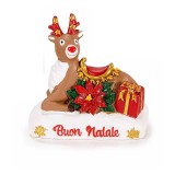 Figurina Craciun Ren polirasina multicolora II cm 4 x 4 x 6,5 H