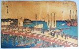 Utagawa Hiroshige "Eitaibashi Fukagawa Shinchi" xilogravura Japonia, cca. 1830&ndash;1840