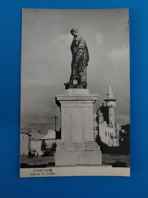 CPIB 23384 CARTE POSTALA - CONSTANTA, STATUIA LUI OVIDIU, RPR, CIRCULATA, 1961, STAMPILE, TIMBRU foto