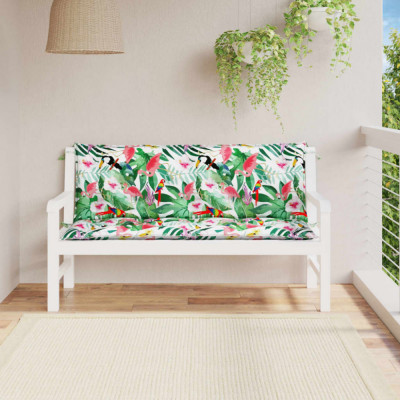 vidaXL Perne bancă de grădină, 2 buc., multicolor, 150x50x7cm, textil foto