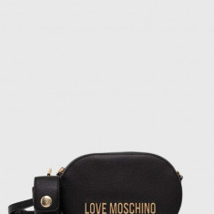 Love Moschino poseta de piele culoarea negru, JC4330PP0GK1000A