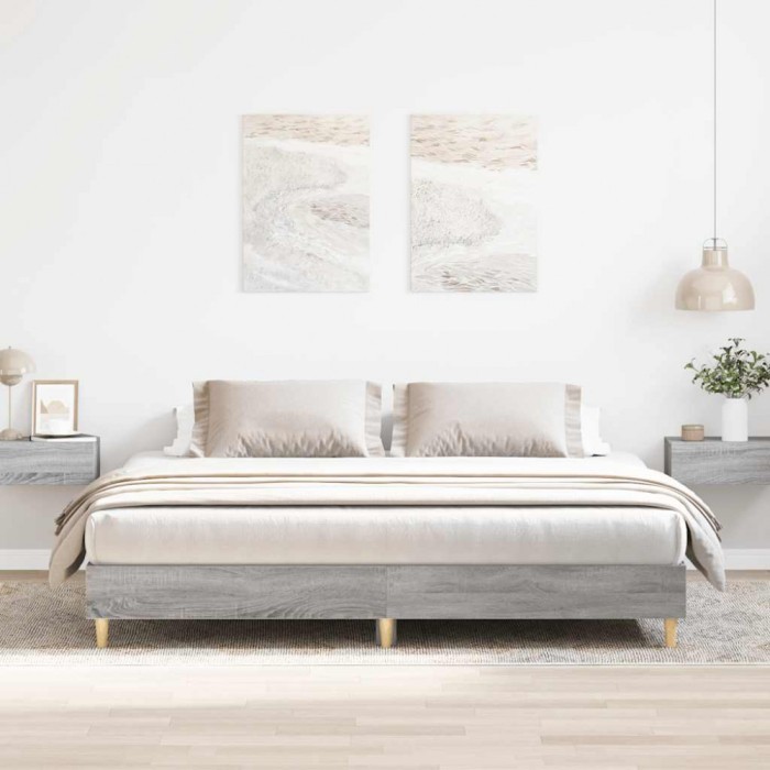 vidaXL Cadru de pat fără saltea Gri Sonoma 160x200cm lemn prelucrat 3329035