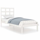 Cumpara ieftin Cadru de pat mic single, alb, 75x190 cm, lemn masiv