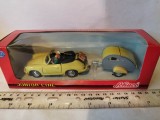 bnk jc Schuco Junior Line Porsche 356 Coupe cu rulota - 1/43