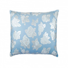 Perna SOMNART, 60x60 cm, umplutura pene 90%, puf 10%, bumbac 100%, model floral blue Relax KipRoom