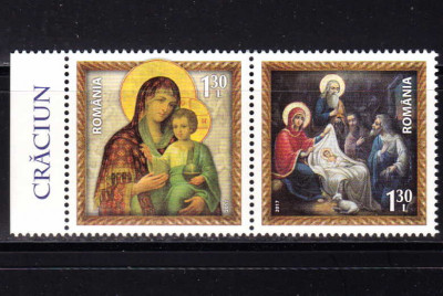 RO 2017 ,LP 2170 ,&amp;quot;Craciun 2017&amp;quot; , serie cu punte si tabs tip II ,MNH foto