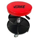 Taburet, scaun pentru atelier cu sertar si roti, 29.5x52 cm 135 kg, Verke