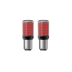 Set 2 becuri led 2 faze BAY15D TP21/5W 157 smd 12V CANBUS Lumina rosie