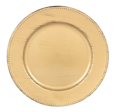 Farfurie suport din polipropilena 33 cm, gold antichizat foto