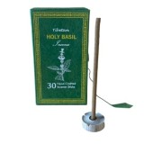 Tamaie Himalaya Busuioc Sfant - 30 Betisoare Handmade Nepal + Suport Lemn - Aromaterapie, Meditatie, Purificare Energetica, Cadou Eco
