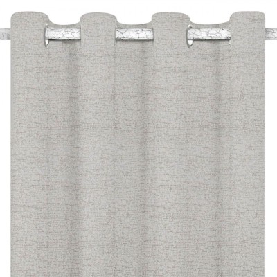 Perdea Decorativă cu Inele, Model Stropi, Culoare Bej, Dimensiuni 140x260cm, Material Poliester foto
