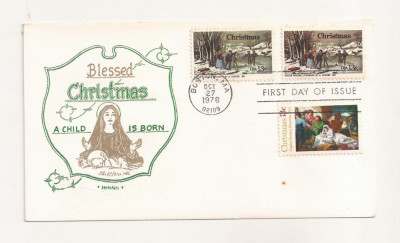 P7 FDC SUA- Blessed Christmas -First day of Issue, necirc. 1976 foto