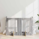 vidaXL Poartă pentru c&acirc;ini cu suporturi 4 pcs Sonoma gri 60 x 80 cm 892100