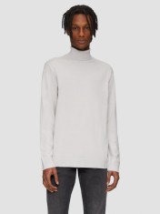 Pulover barbati cu guler inalt, Regular fit, Gri deschis, M