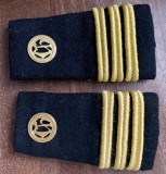 C2 21 - Grade militare - capitan chimie militara - semne arma metalice aurii - tip vechi - piesa de colectie!