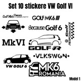 Cumpara ieftin Set 10 Stickere Volkswagen Golf VI, Oem
