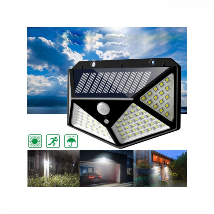 Lampa Solara LED cu senzor crepuscular si senzor de miscare