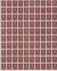 ROMANIA 1943/45 LP 154 REGELE MIHAI I UZUALE FILIGRAN MM VALOAREA 3,50 LEI BRUN LILA COALA 100 TIMBRE STARE MNH