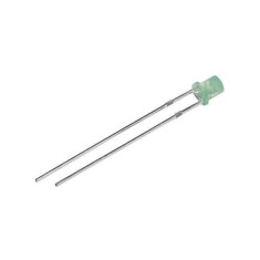 LED 3mm verde 1300-2200mcd 110 Parte frontala plat 2.6-3.6V