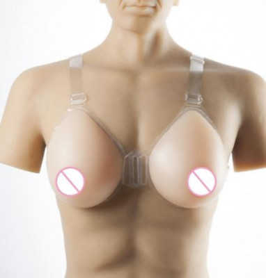 Sutien Push Up Silicon Travestit Mastectomie Bretele Transparente Cupa D 1000g foto